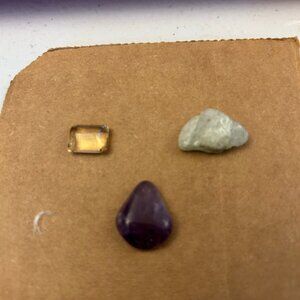 3 Gemstones Yellow Topaz. Pear Shaped Ameysth . Aquamarine